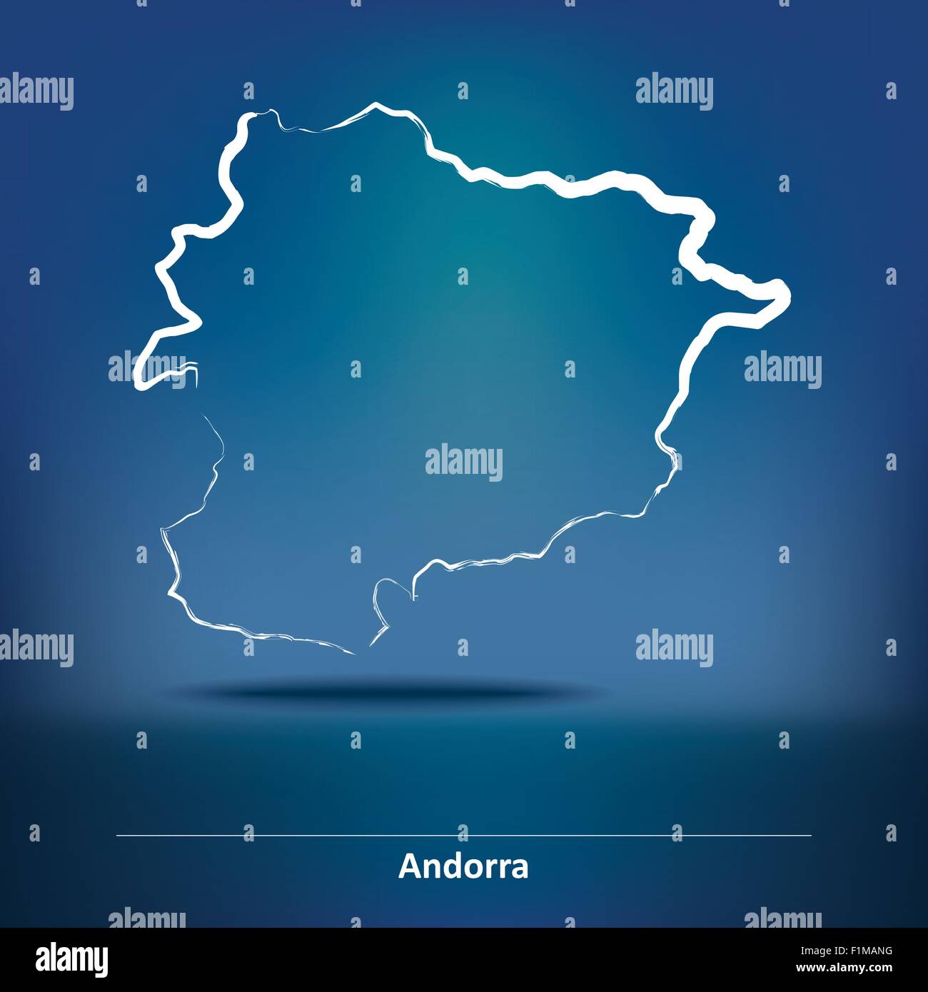 Doodle Map of Andorra - vector illustration Stock Vector