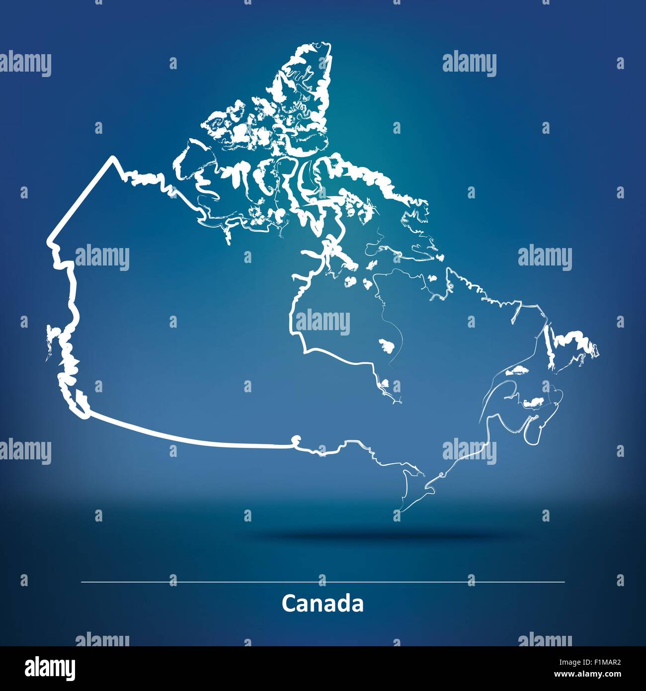 Doodle Map of Canada - vector illustration Stock Vector