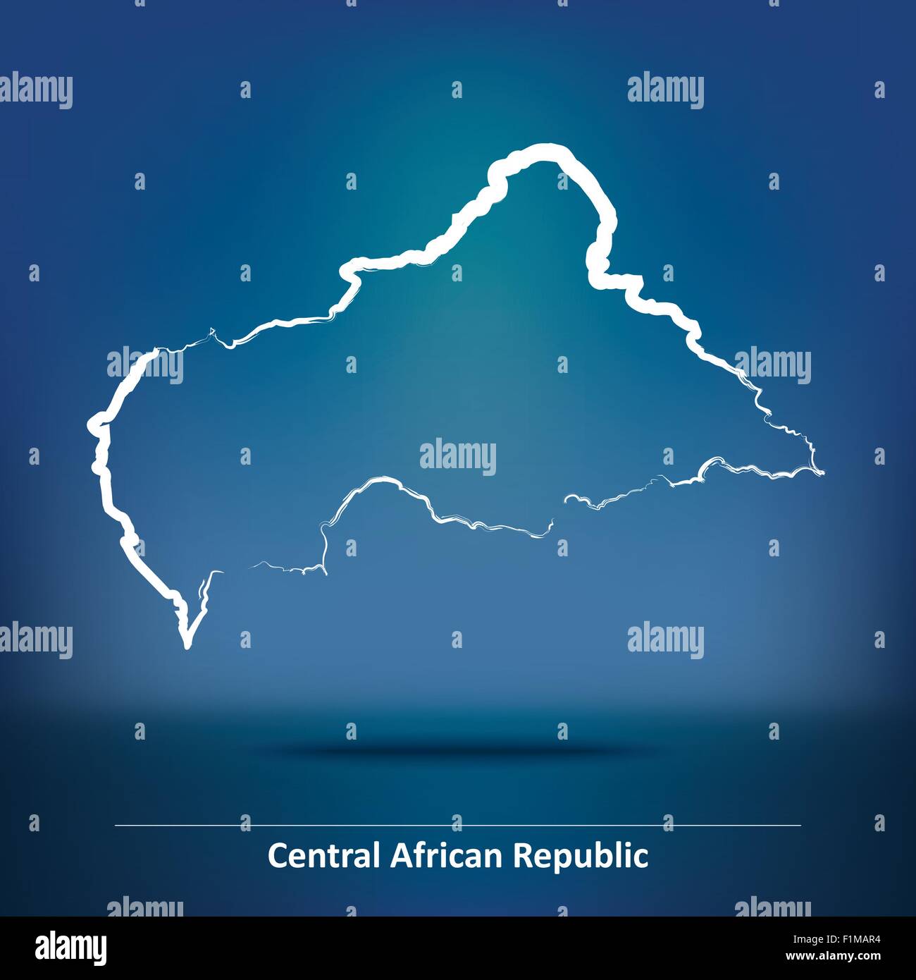 Doodle Map of Central African Republic - vector illustration Stock ...