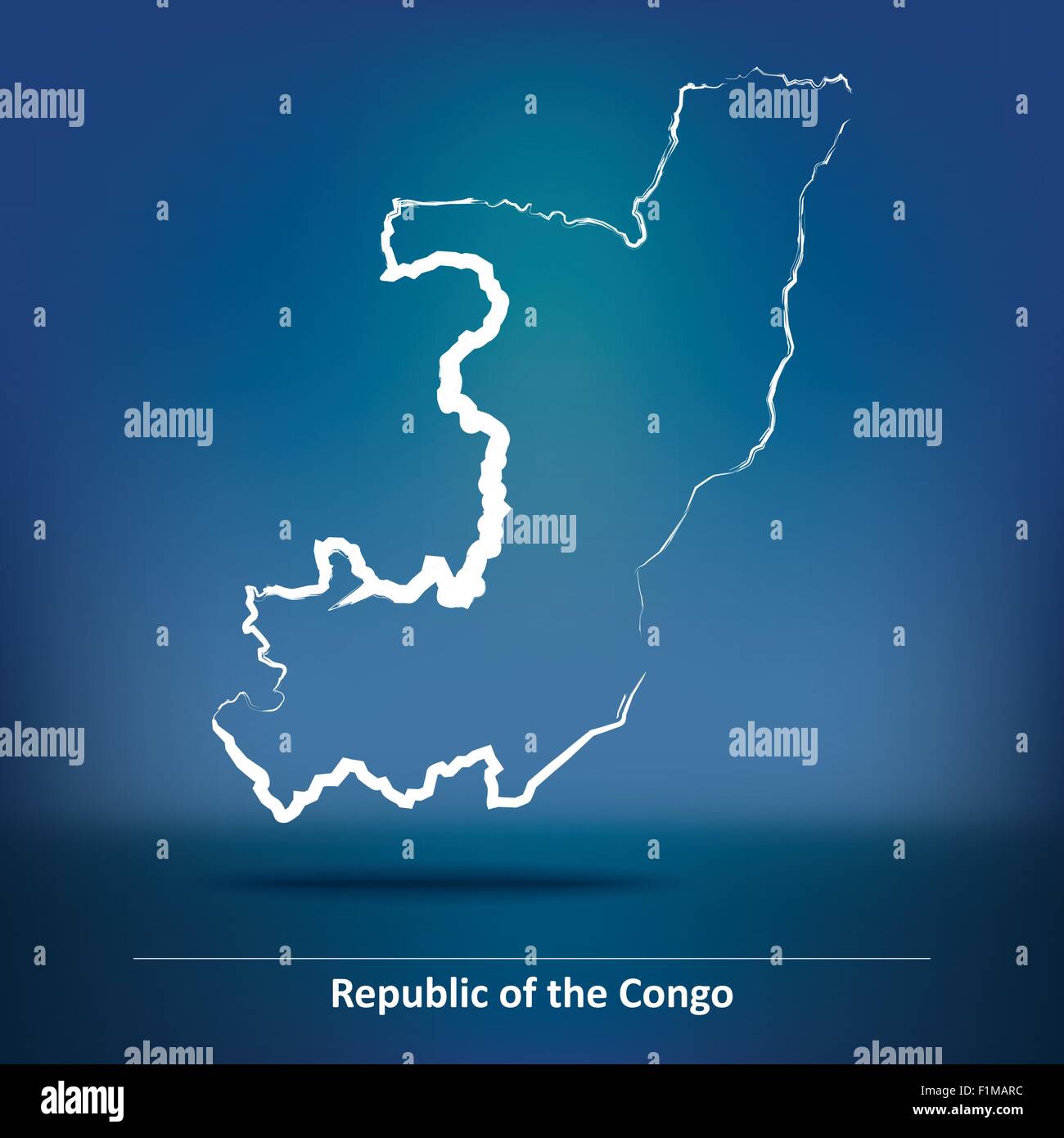 Doodle Map of Republic of Congo - vector illustration Stock Vector ...