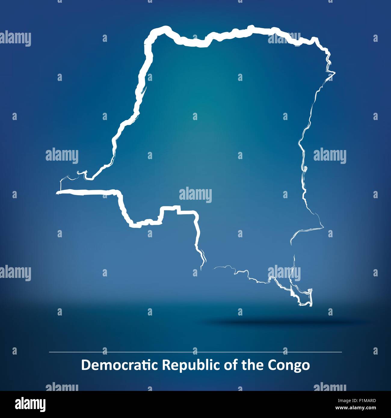 Doodle Map of Democratic Republic of the Congo - vector illustration ...