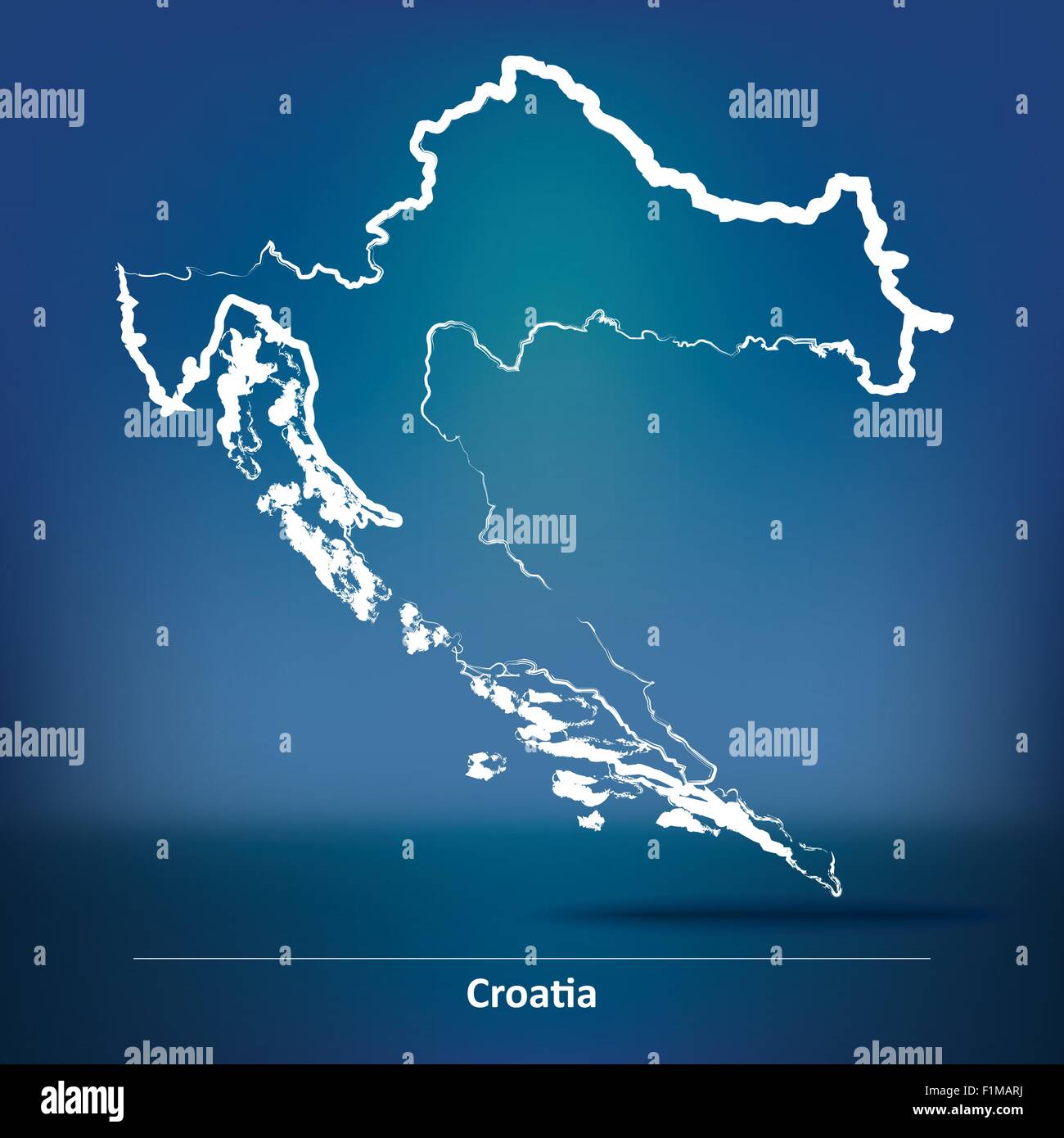 Croatia map outline vector hi-res stock photography and images - Alamy