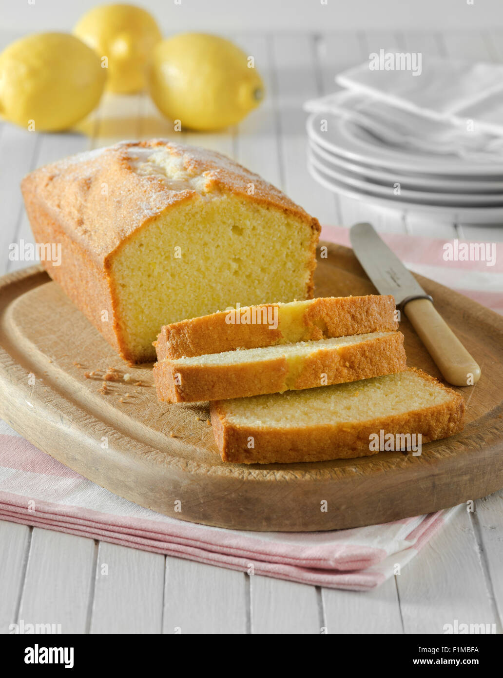 Madeira cake. Traditional style sponge cake. UK Food Stock Photo