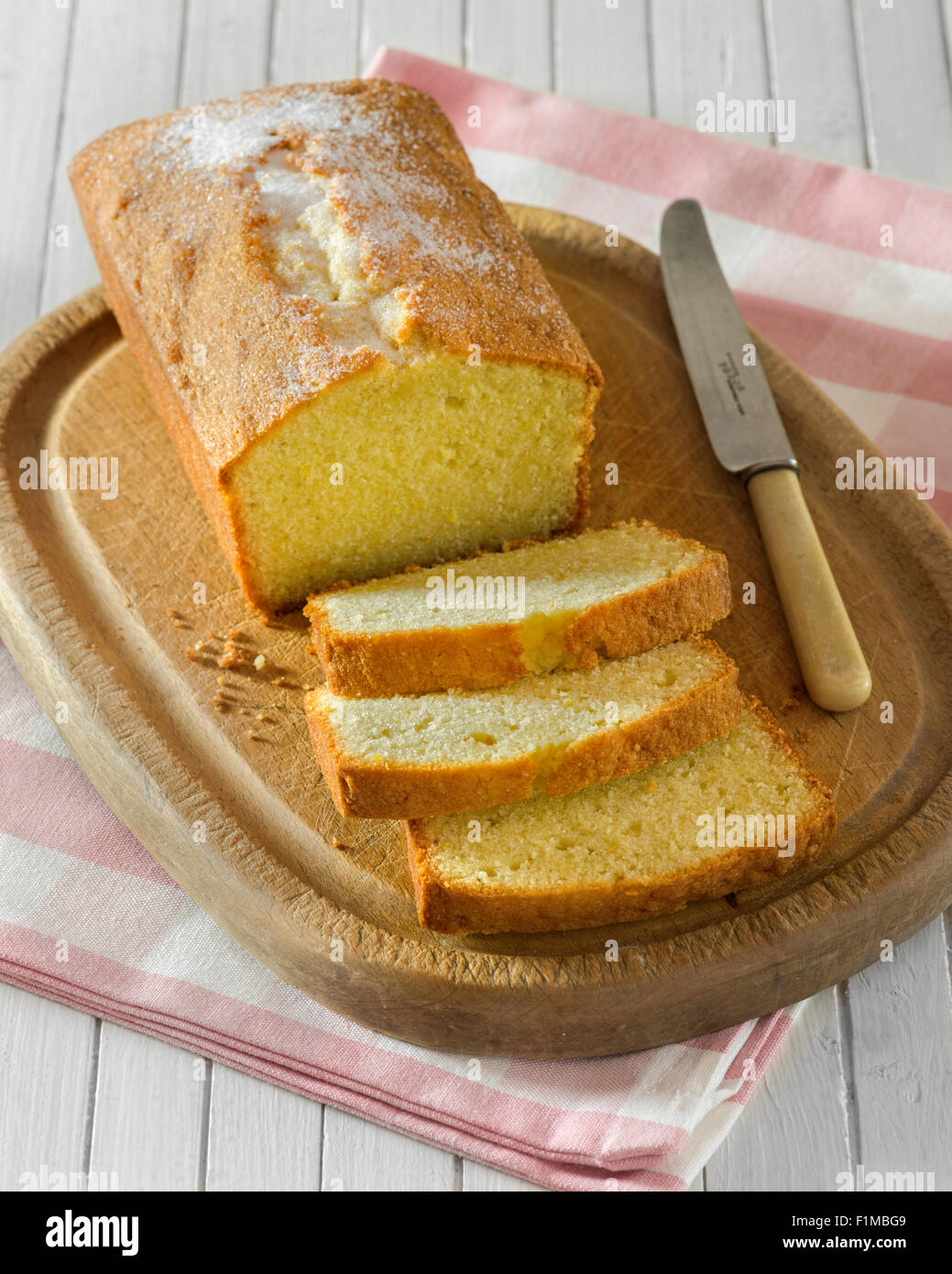Madeira cake. Traditional style sponge cake. UK Food Stock Photo