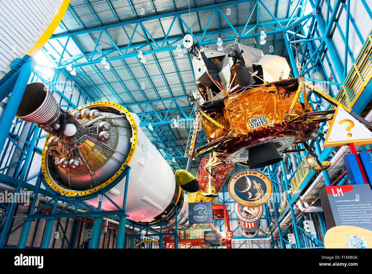 Inside the Apollo/Saturn V Center at the Kennedy Space Center, Florida. Stock Photo