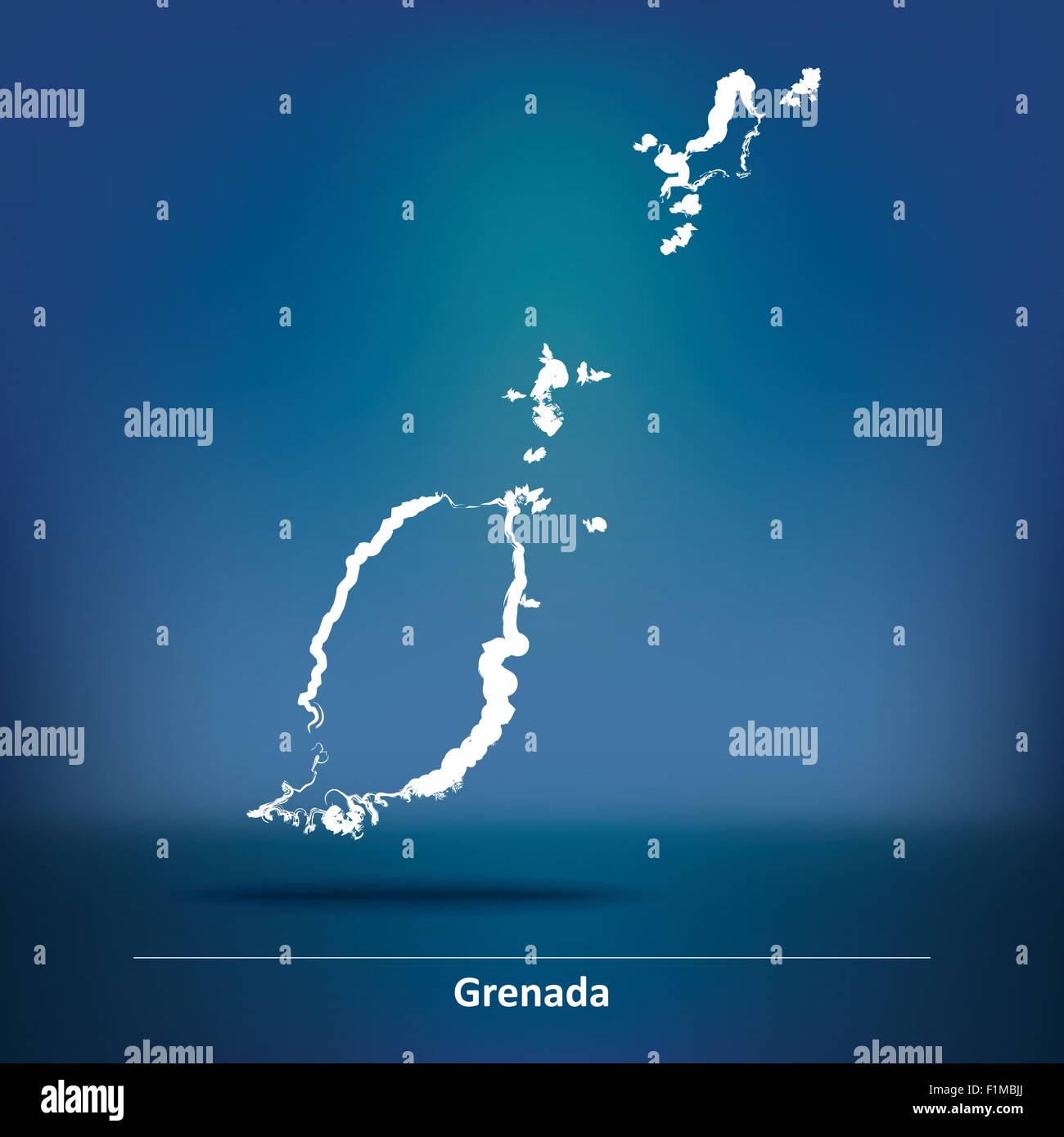 Doodle Map of Grenada - vector illustration Stock Vector