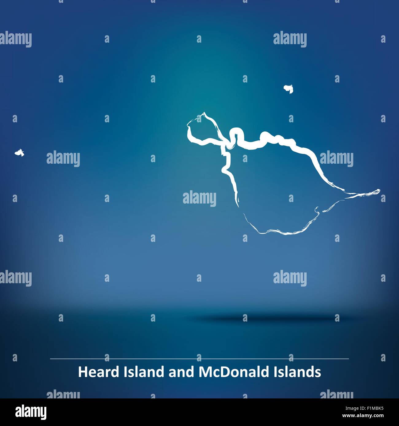 Doodle Map of Heard Island and McDonald Islands - vector illustration Stock Vector