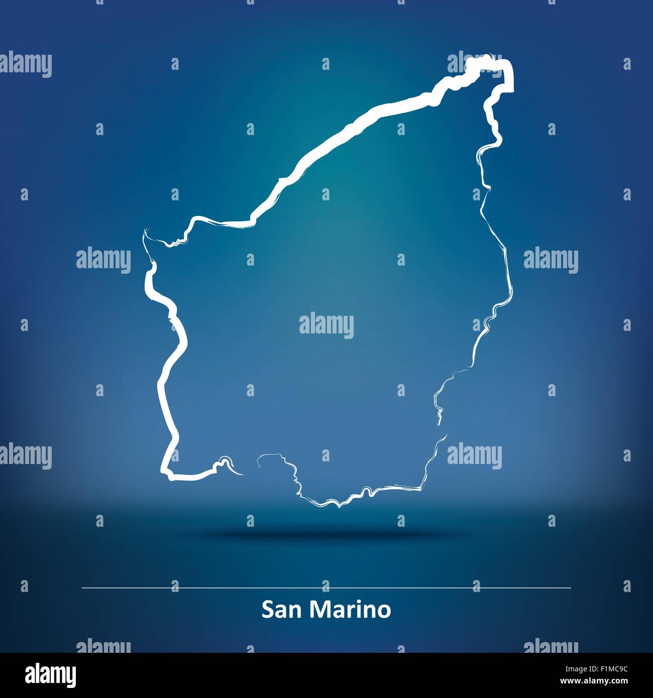 Doodle Map of San Marino - vector illustration Stock Vector Image & Art ...