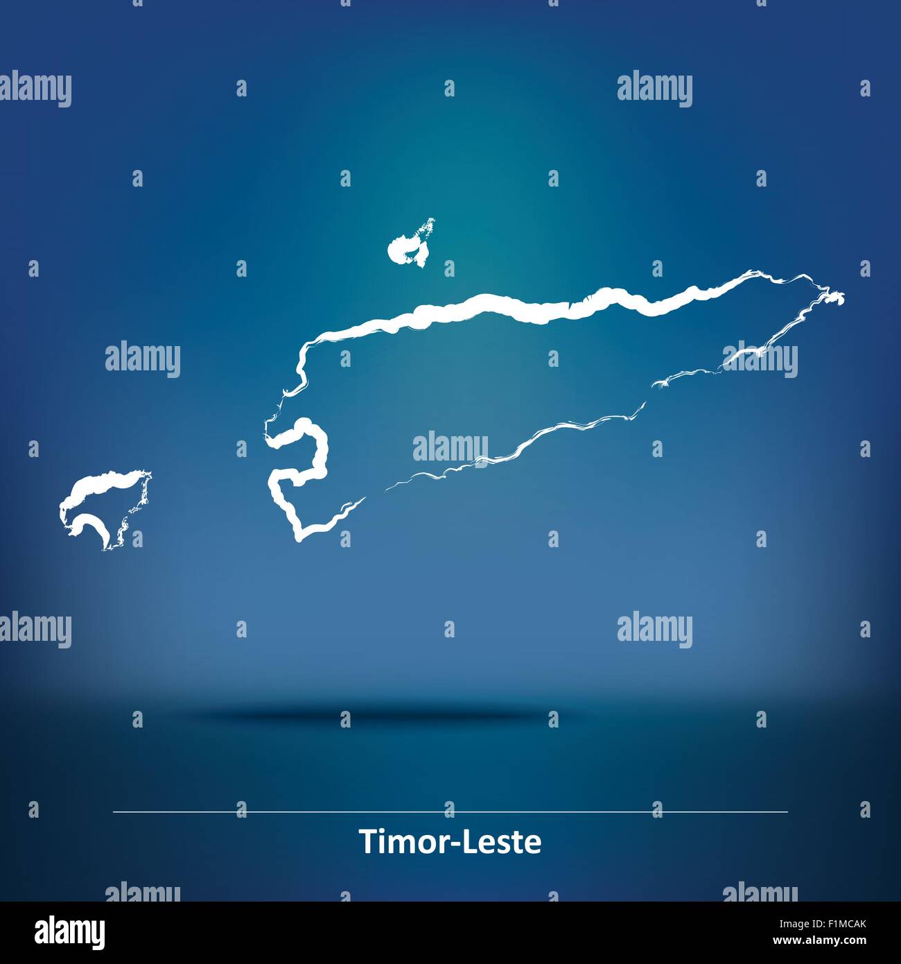 Doodle Map of Timor-Leste - vector illustration Stock Vector