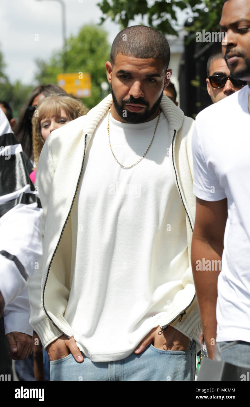 LONDON, UK, 11th July 2015: Drake ( Aubrey Drake Graham ) seen at Wimbledon Championships 2015 Stock Photo