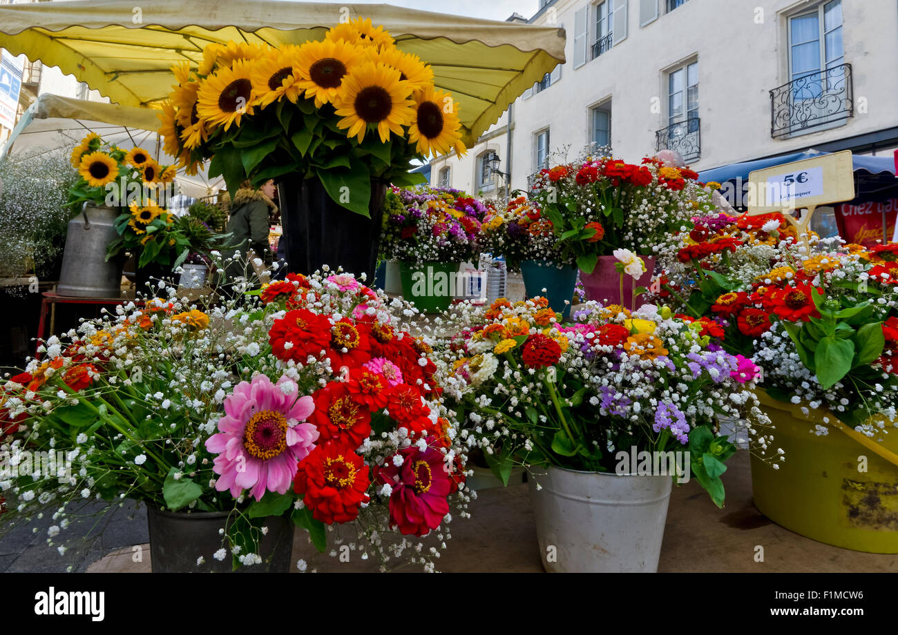 Vanne street market Brittany France Stock Photo