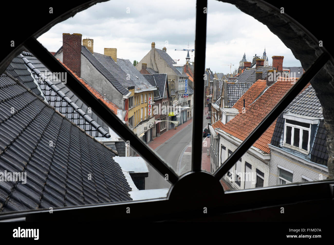 View from the window of the chapel, or 'Upper Room' in Talbot House, Poperinge, Belgium Stock Photo