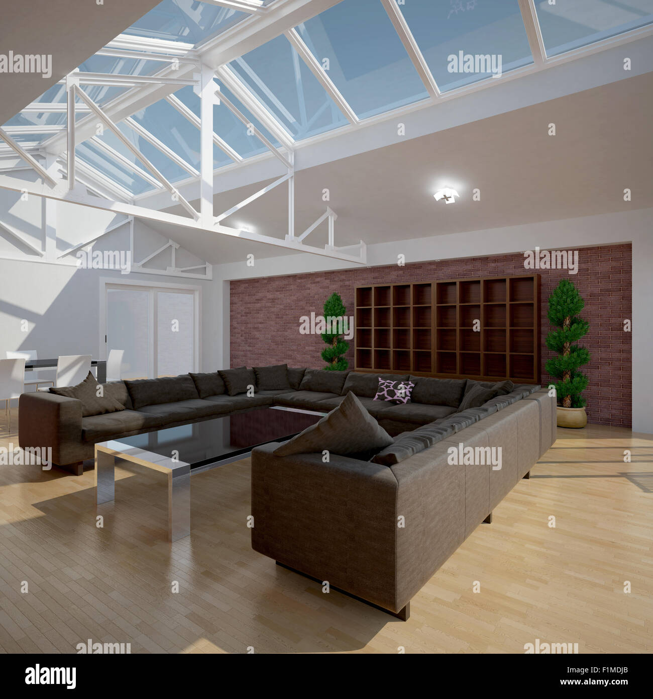 3D interior rendering of a living room Stock Photo - Alamy