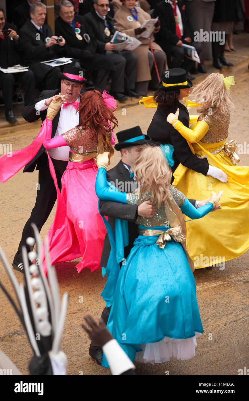 Picture shows performers at The Lord Mayor's Show outside Mansion House, City of London, England, UK Stock Photo