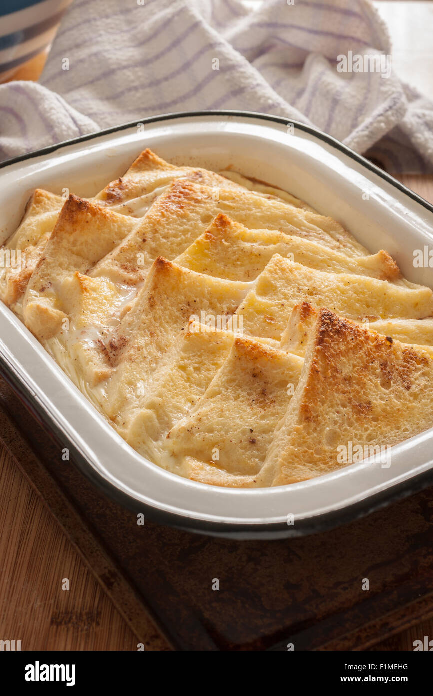 Bread and Butter Pudding a traditional British dessert made with bread