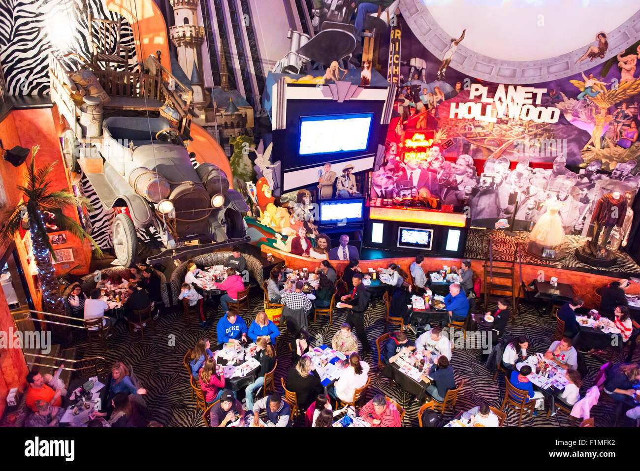 Interior of the Planet Hollywood Restaurant at Disney Springs, Disney World, Florida. Stock Photo