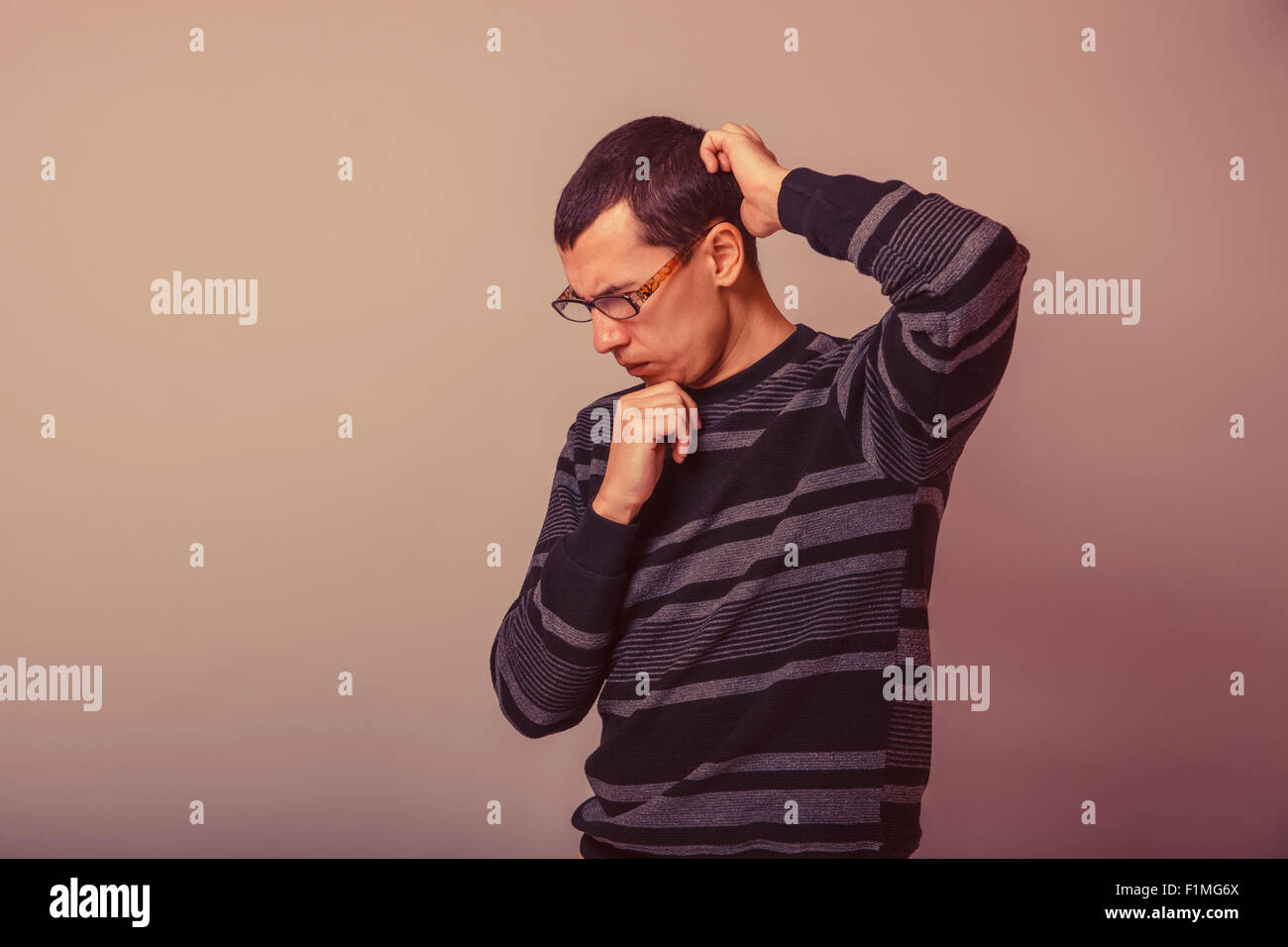 Positive pensive young european hi-res stock photography and images - Alamy