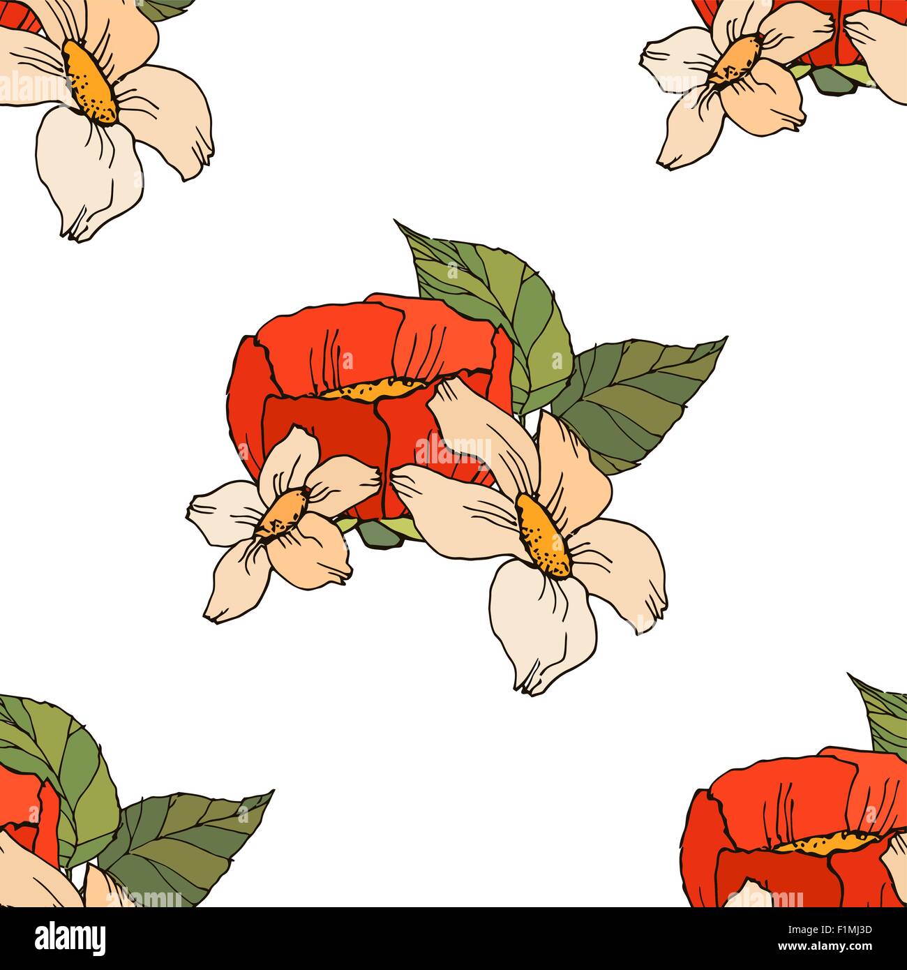 Seamless floral pattern Stock Vector Image & Art - Alamy