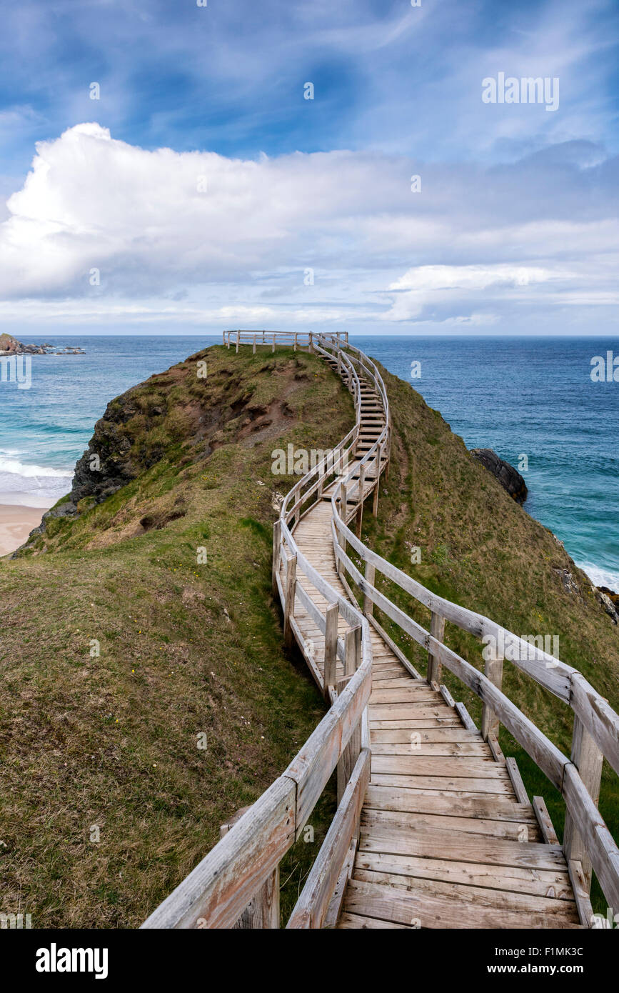 The viewpoint overlooking Sango Bay, Durness in north west Scotland Stock Photo