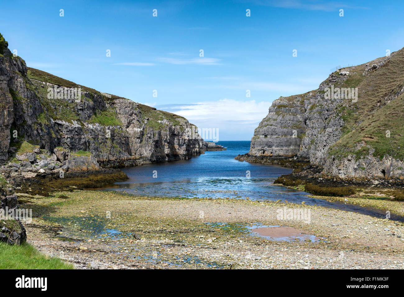 The entrance to the Smoo caves at Durness in north west Scotland Stock Photo