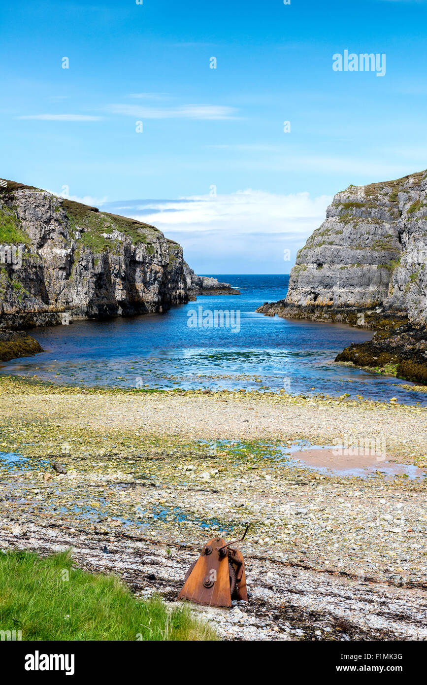 The entrance to the Smoo caves at Durness in north west Scotland Stock Photo