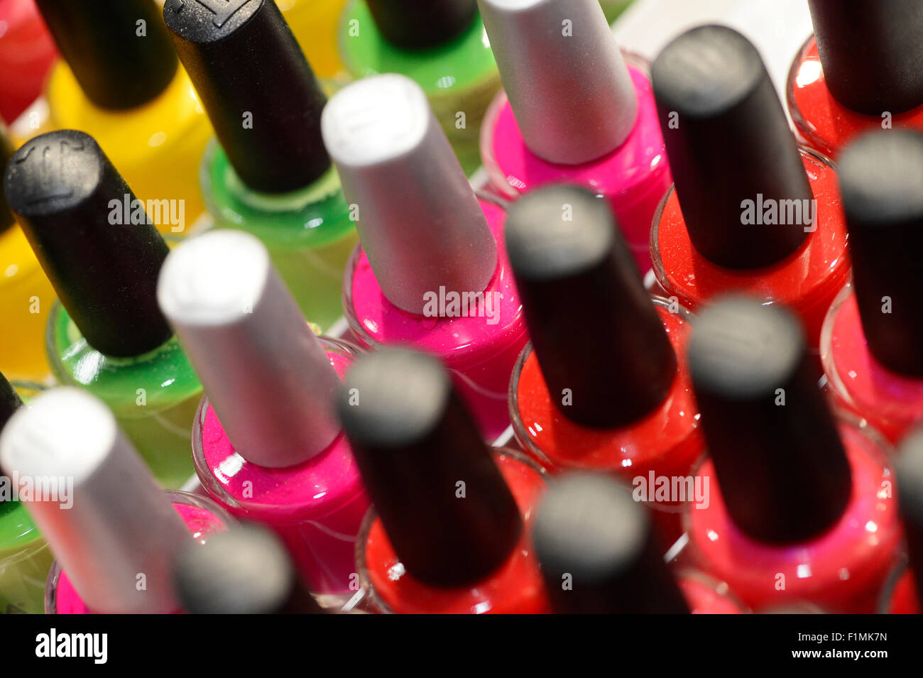 COLORED BOTTLES OF NAIL PAINT/VARNISH Stock Photo Alamy