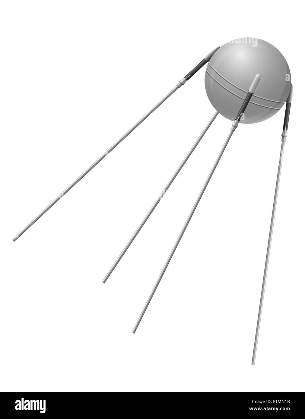 earth satellite sputnik  illustration isolated on white background Stock Photo
