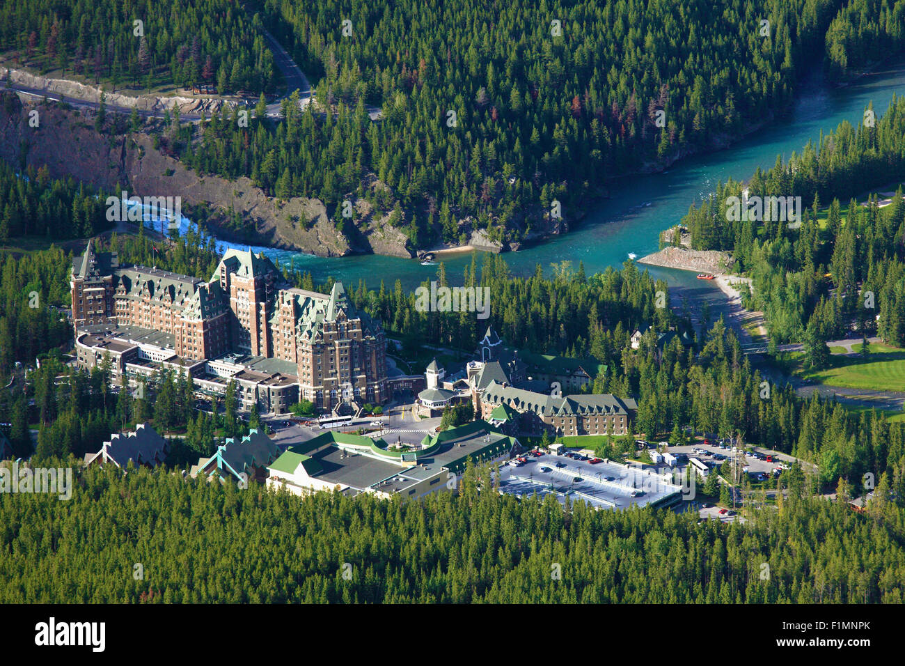 Canada, Alberta, Banff National Park, Banff Springs Hotel Stock Photo