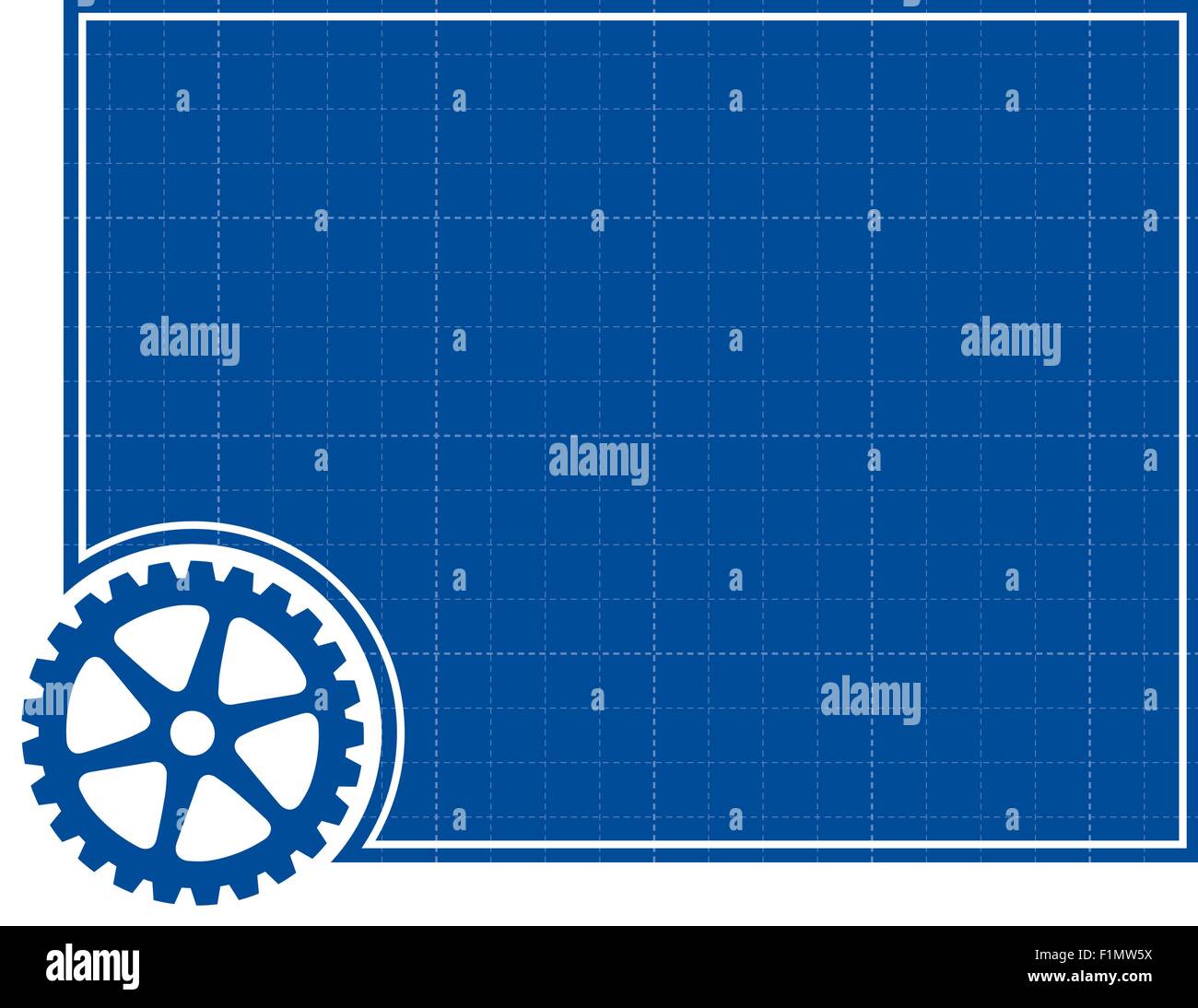 Cog and Blueprint Background Stock Vector