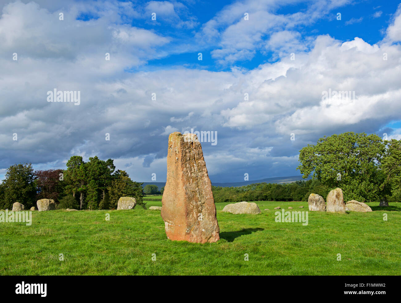 Long Meg and her Daughters, a stone circle in the Eden Valley, Cumbria ...