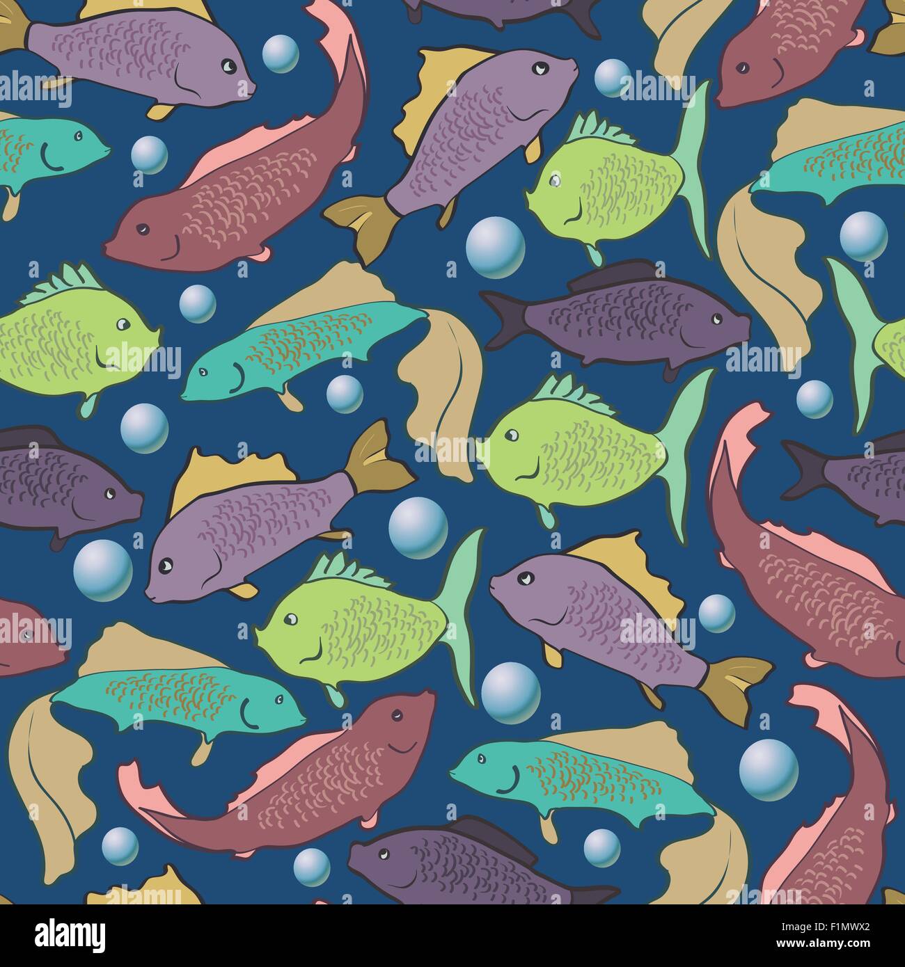 seamless background with colorful fish Stock Vector Image & Art - Alamy