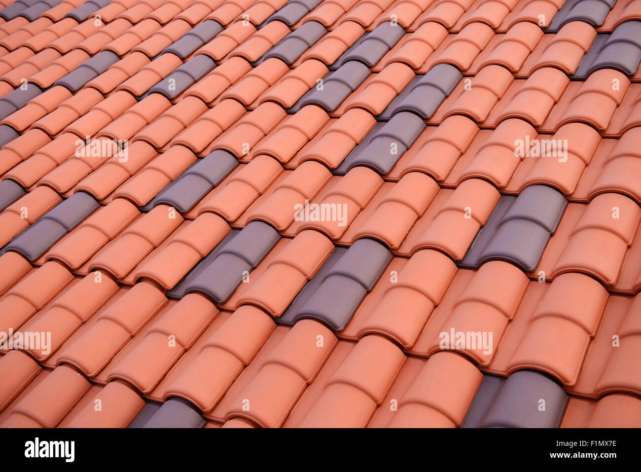 Pattern of red tile roof Stock Photo