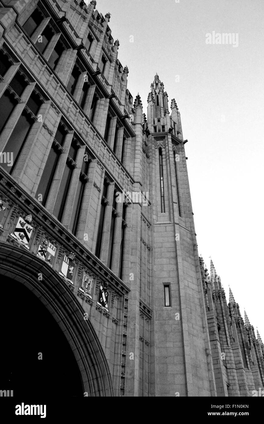 Iconic Marischal college Aberdeen in black and white Stock Photo