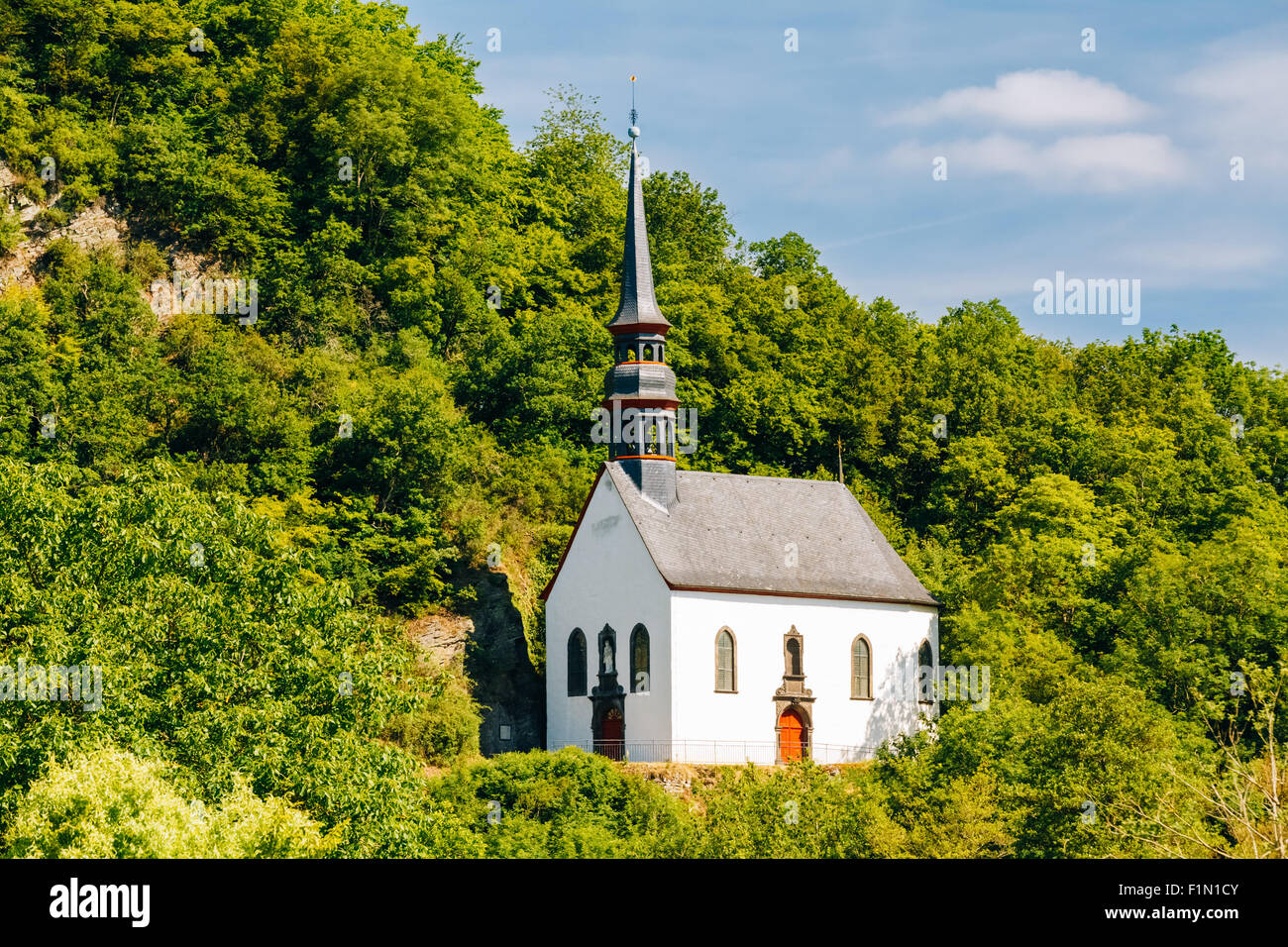 German Church On Rock In Ahrbruck, District Of Ahrweiler, In Rhineland