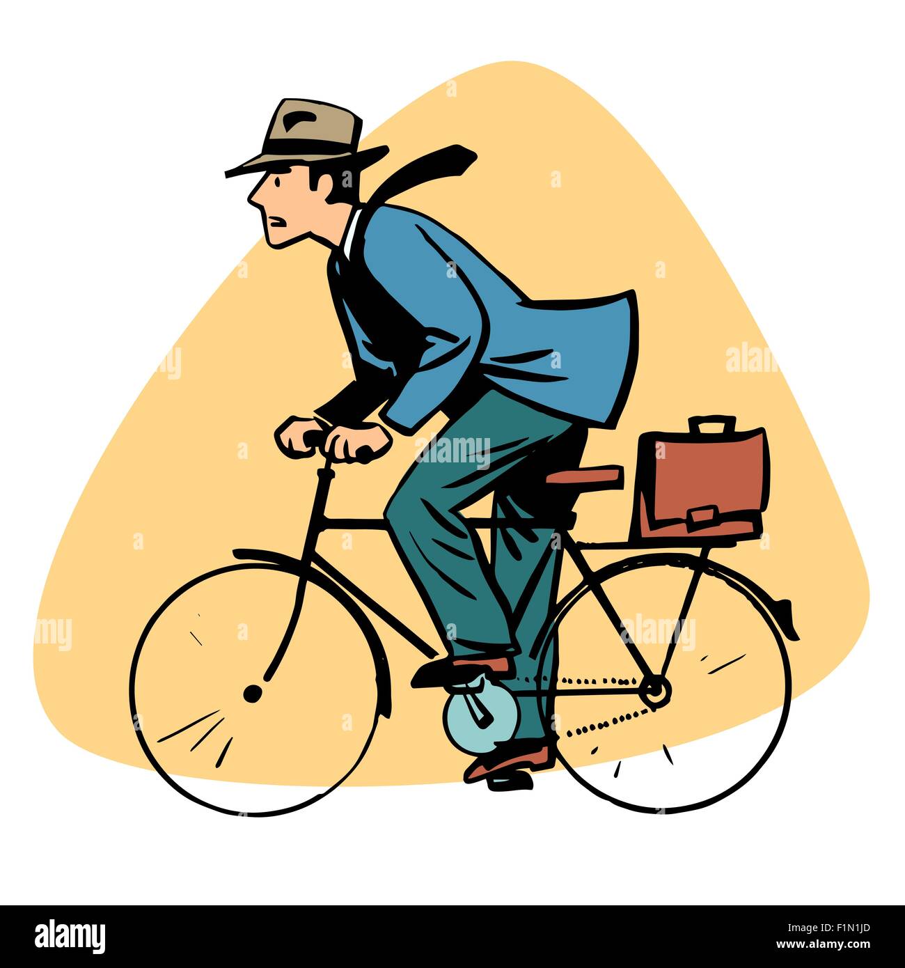 businessman riding bicycle business people concept character Stock Vector