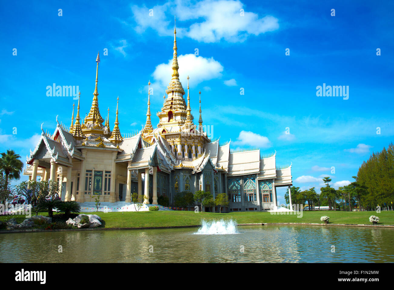 Thai temple in the northeast of Thailand Stock Photo