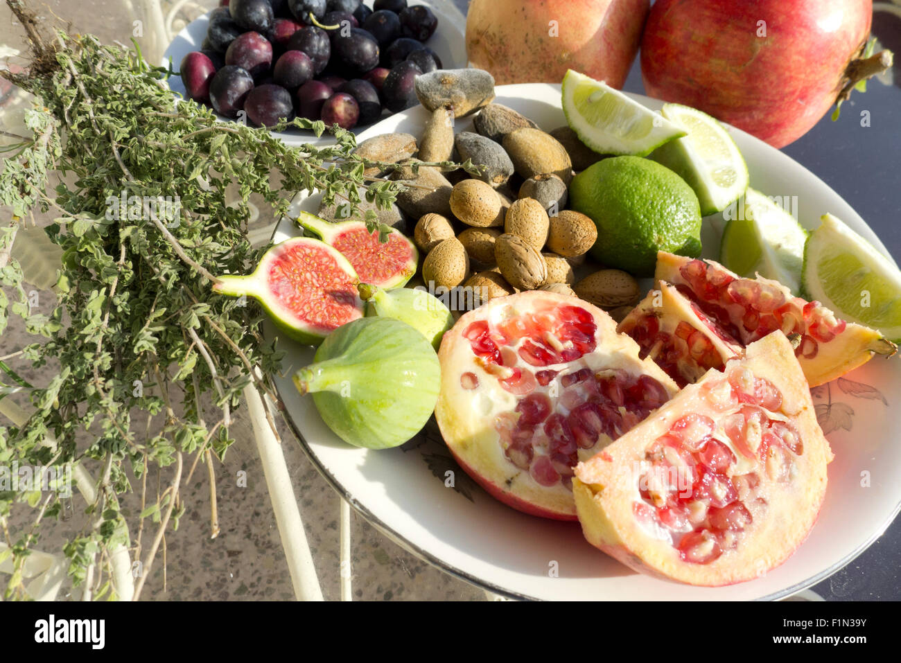 fresh fruits from  Lesbos Greece Stock Photo