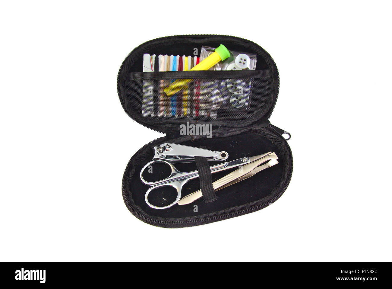 Sewing set tools for needlework isolated on white background Stock ...