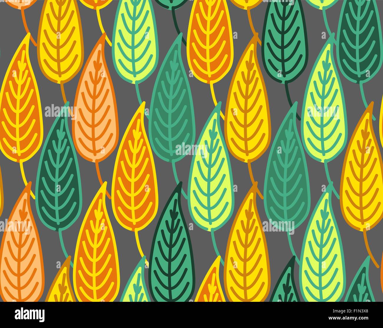 Warm colored seamless autumn leaves background pattern Stock Vector ...