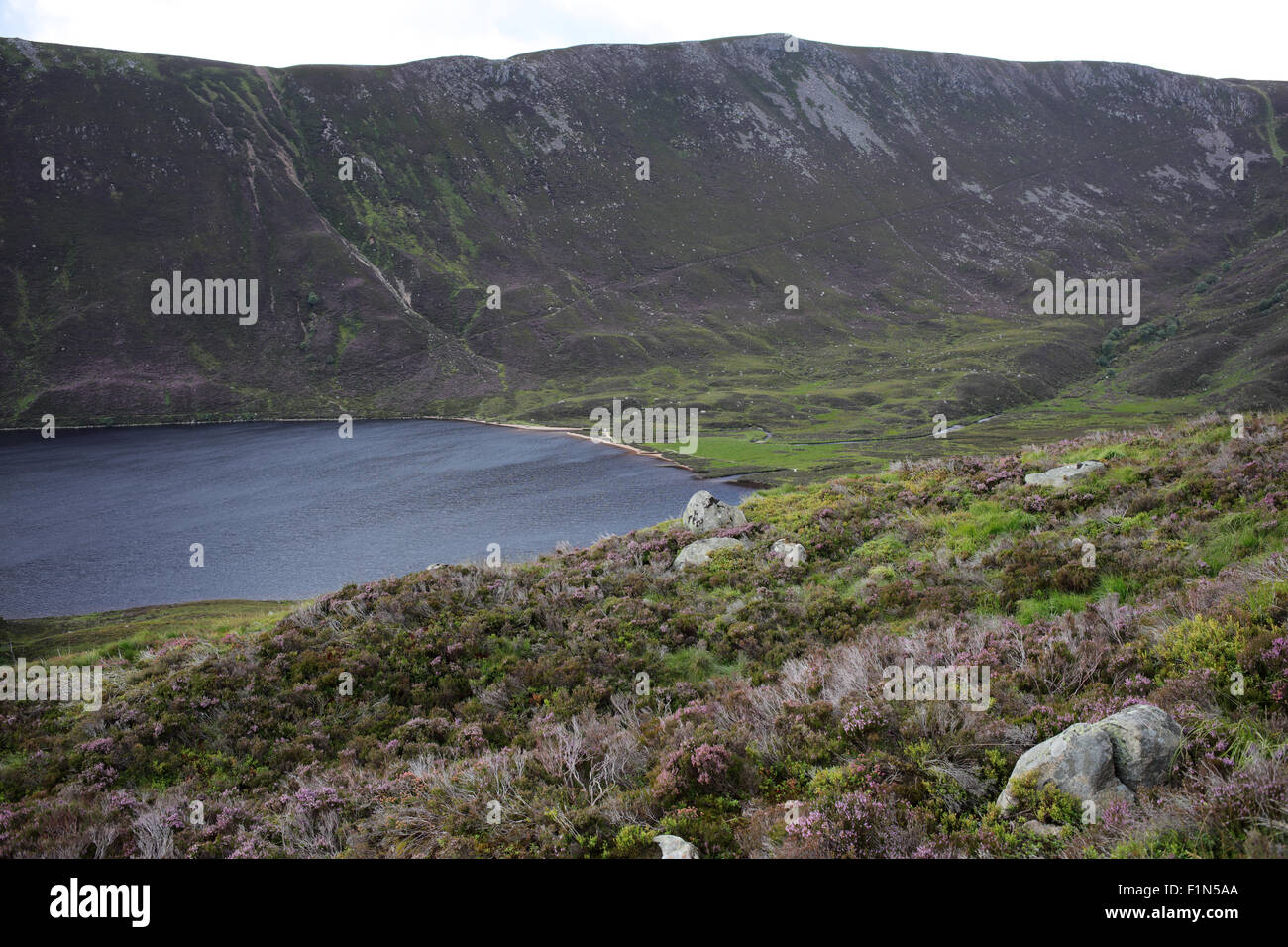 Views of loch Muick from path between Glas-allt Shiel house and the Glas Allt Falls - Aberdeenshire - Scotland - UK Stock Photo