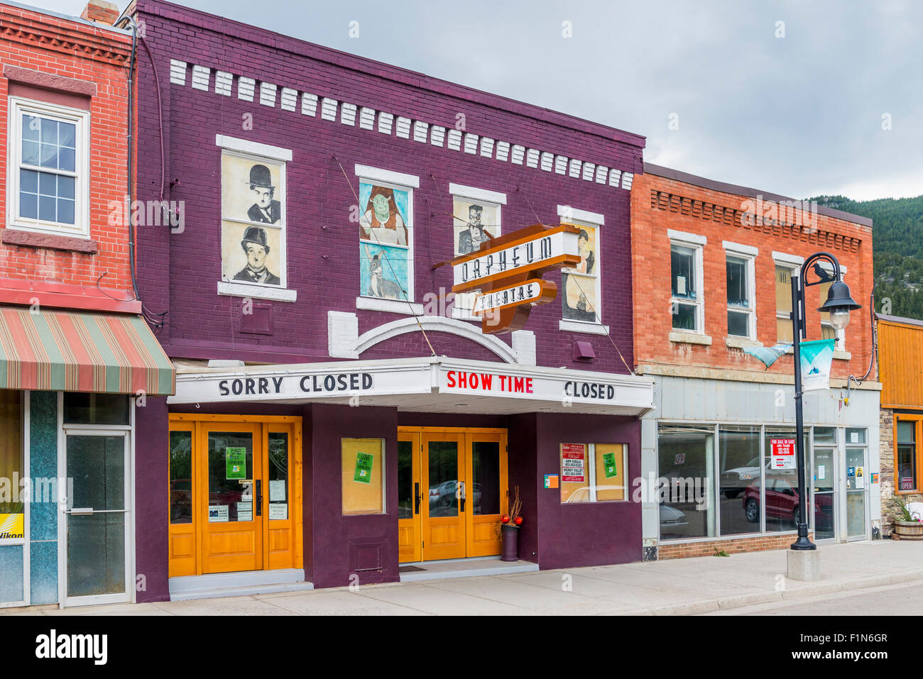 Orpheum Theatre, Blairmore, Alberta, Canada Stock Photo Alamy