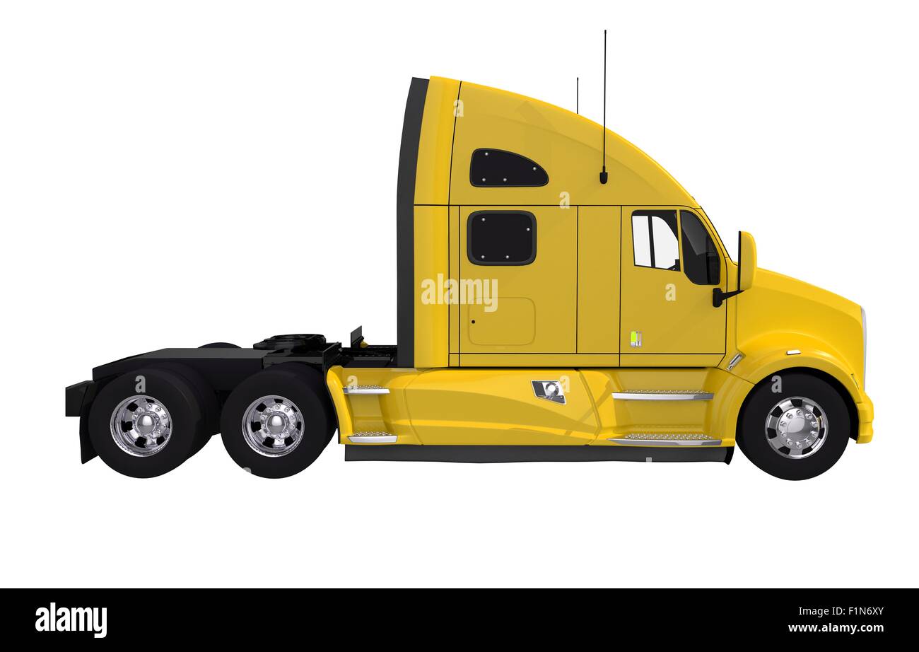 Yellow Tractor Truck Isolated on White. Modern Tractor Truck Vehicle Stock Photo Alamy