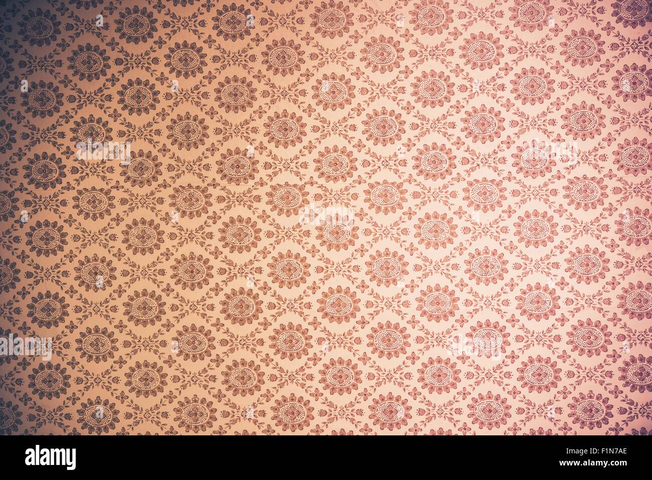 Vintage Wallpaper Background - Old Seamless Wallpaper Stock Photo