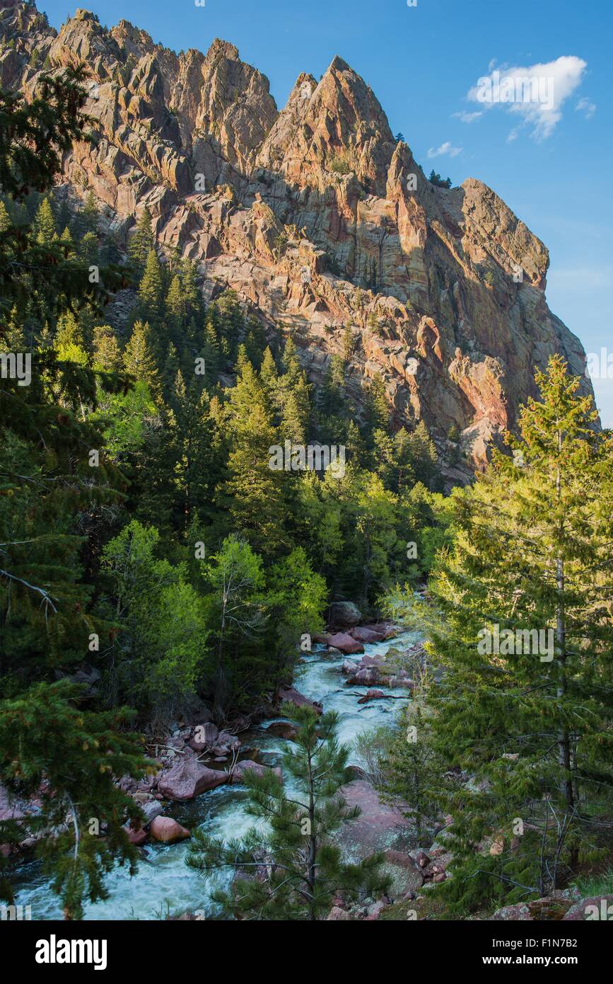 Colorado Landscape with Rocky Mountains, Forest and the River. Eldorado