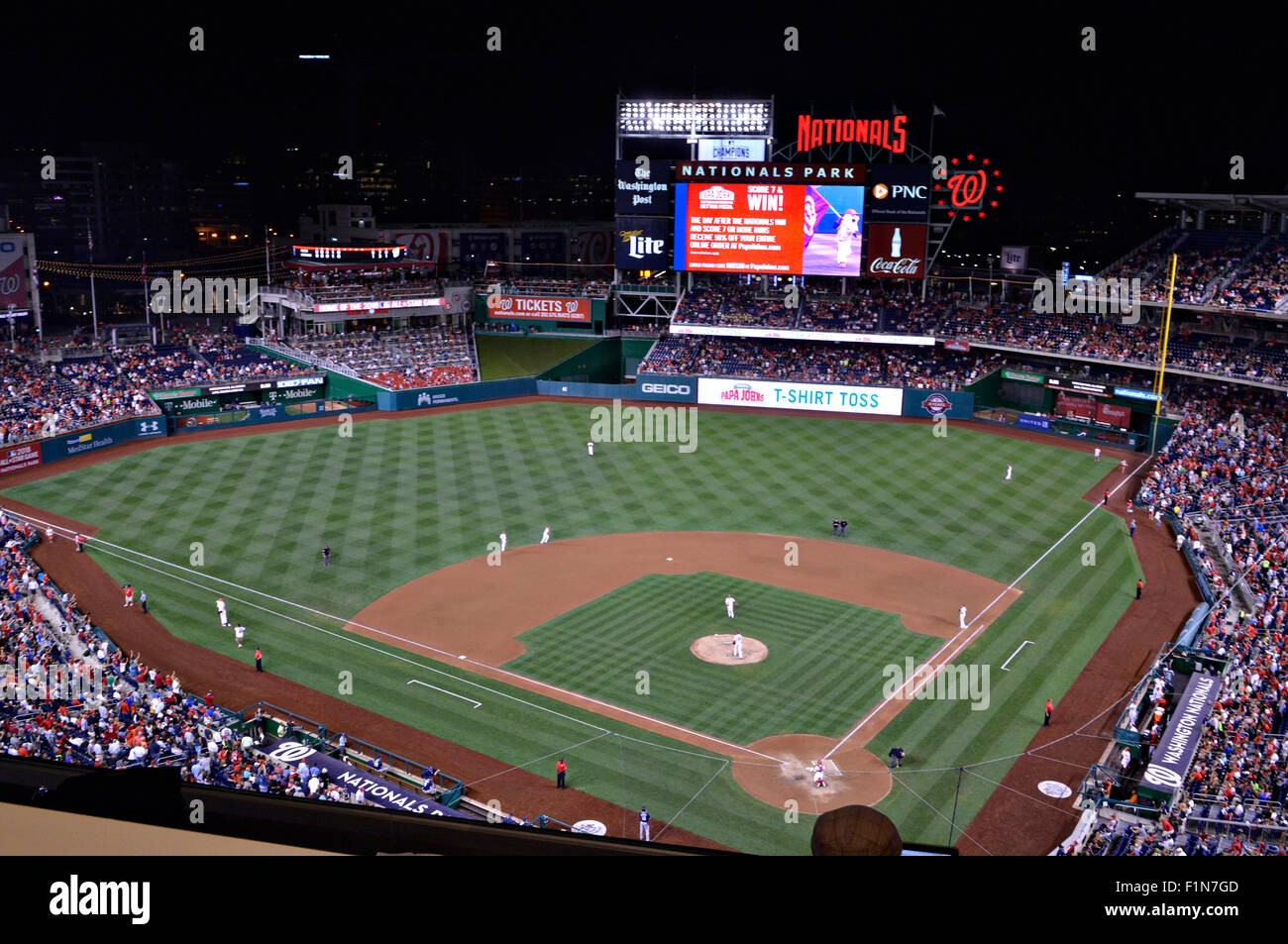 Washington Nationals baseball game at Nationals Park August 26, 2015 in