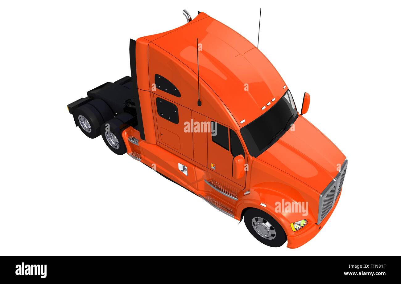 Top view tractor trailer illustration hires stock photography and