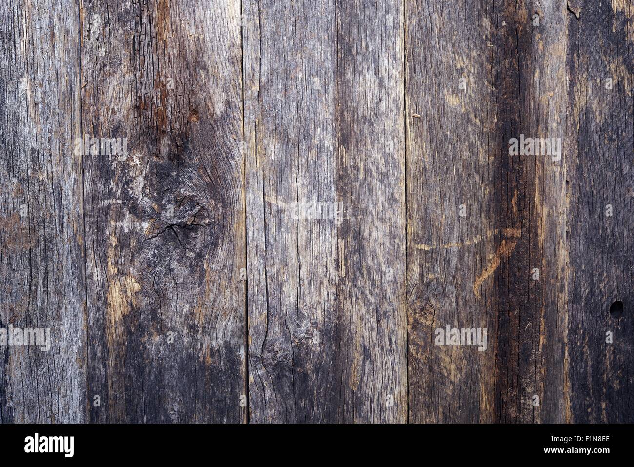 Aged Reclaimed Wood Background. Vertical Aged Planks. Stock Photo