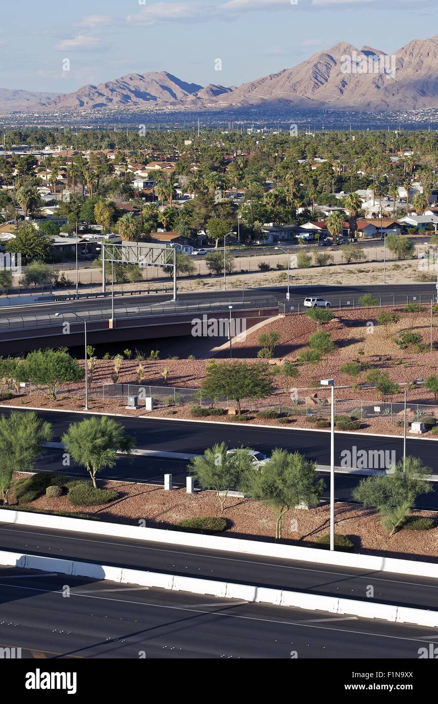 Las Vegas Residential Area in Summer Day. Las Vegas Residential Area