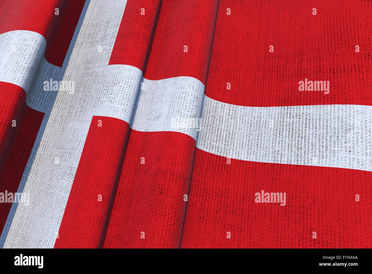 Denmark Waving Canvas Flag 3D Illustration Stock Photo - Alamy