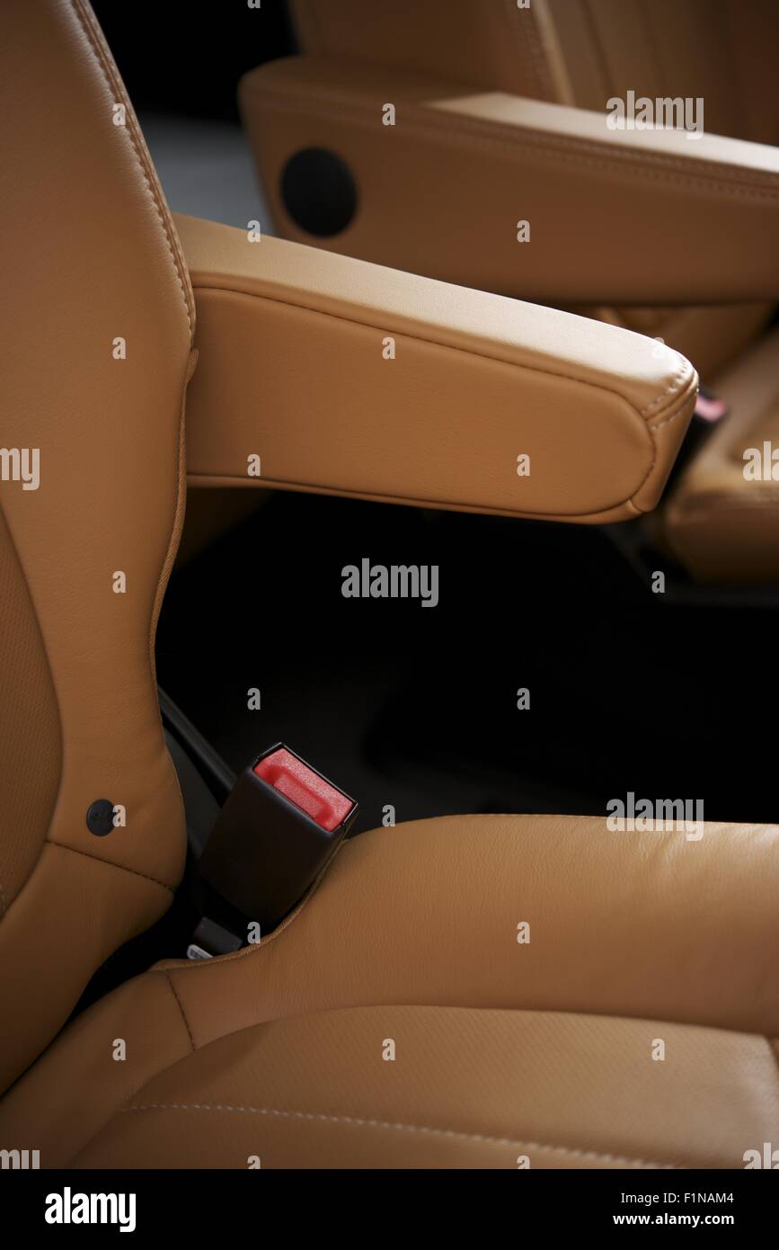 Leather Upholstery Car Seats Closeup Stock Photo Alamy